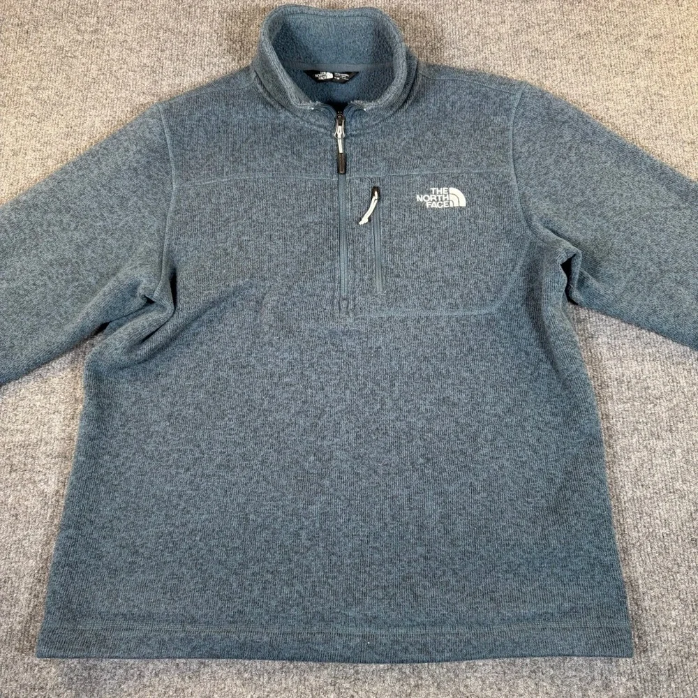 The North Face Gordon Lyons Quarter Zip Fleece Pullover‎ Mens Medium Blue 3106